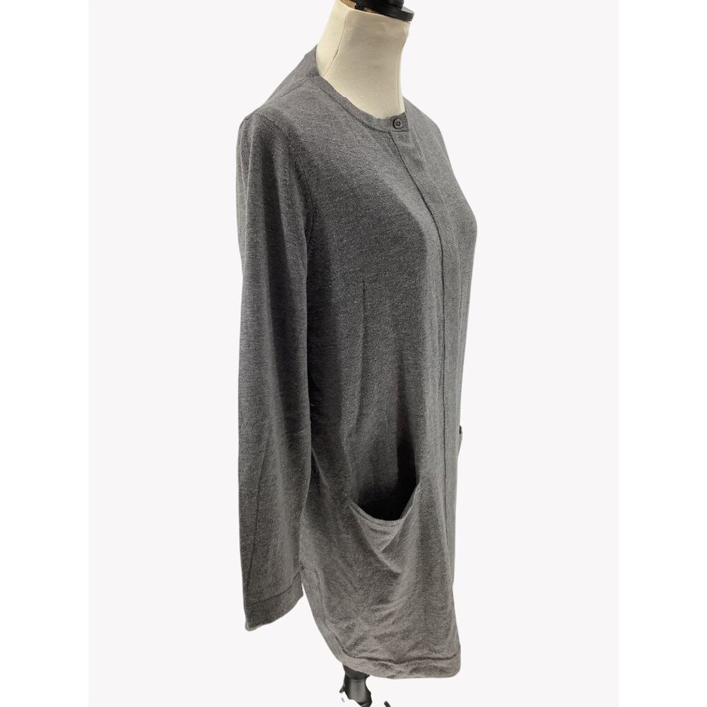 J.Jill Gray Open Front Long Cardigan With Pockets Womens Est Size M - Picture 3 of 8